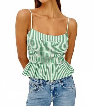 NEW RAILS makenna top in emerald stripe